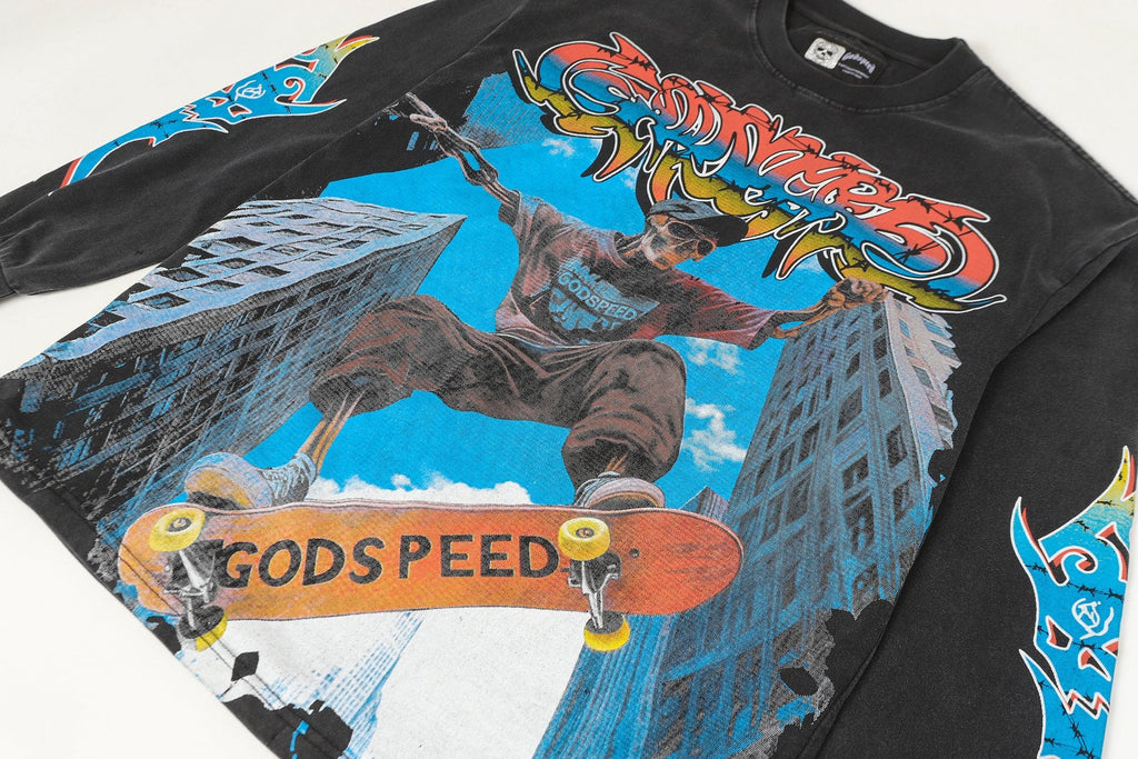Godspeed Washed Rock Graphic Long-Sleeve T-Shirt — detail