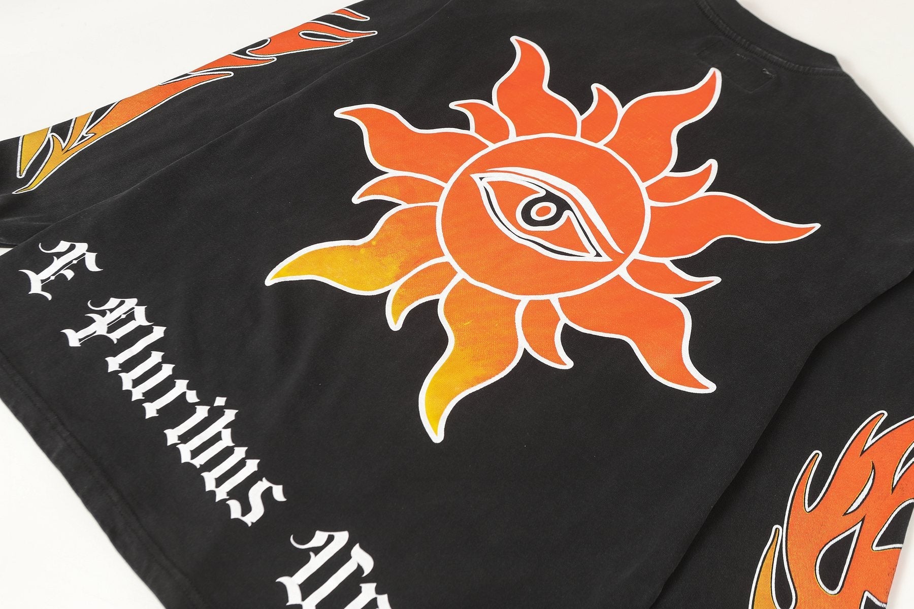 Godspeed Washed Black Flame Graphic Long-Sleeve T-Shirt — detail
