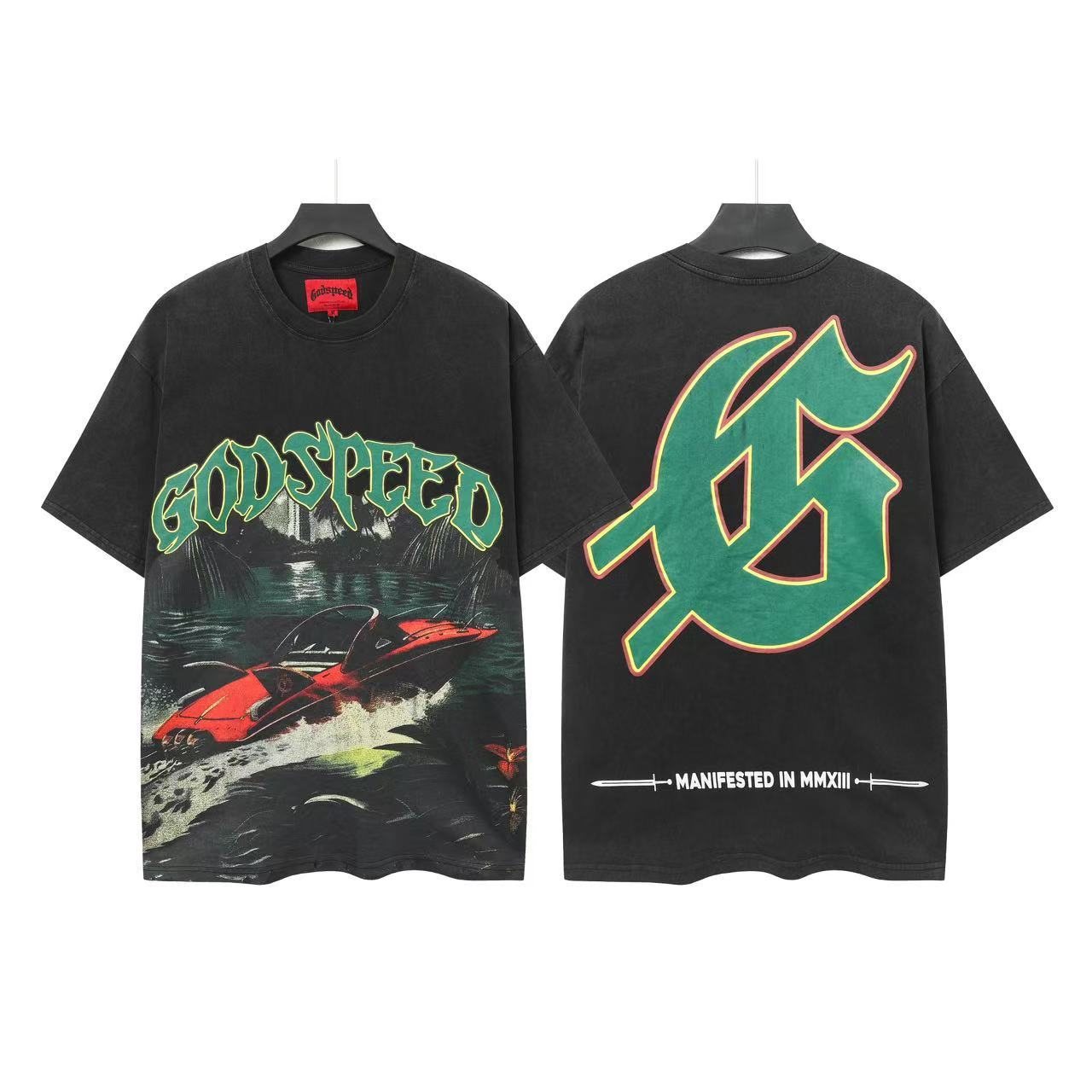 Godspeed Speedboat Graphic T-Shirt — front