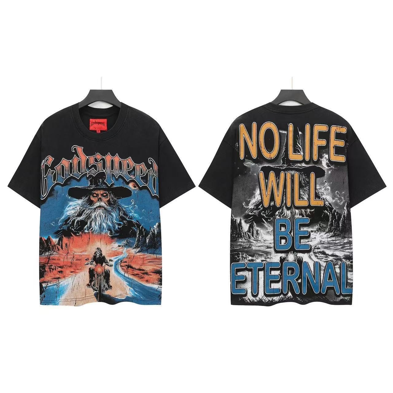 Godspeed No Life Will Be Eternal Wizard Graphic T-Shirt — front