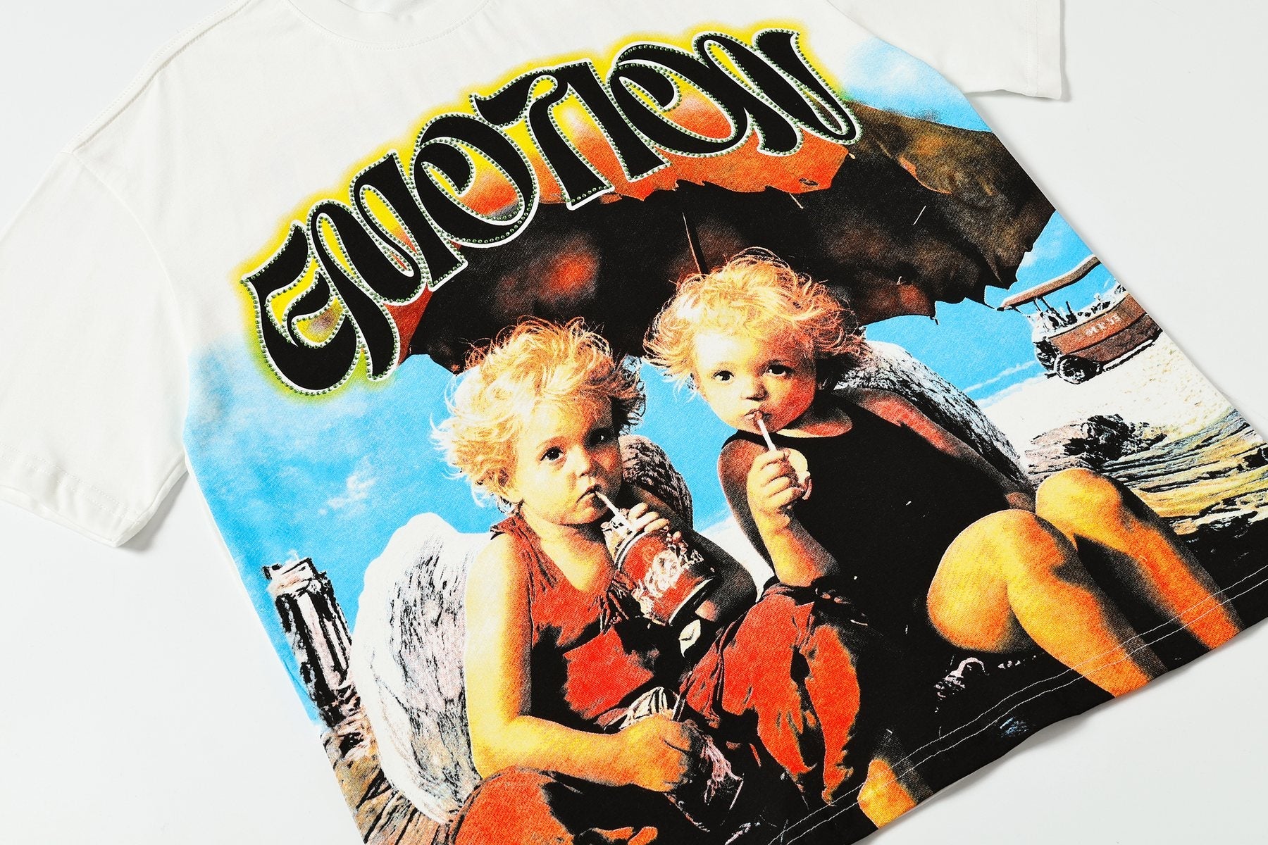 Mixed Emotion Photo Graphic Short-Sleeve T-Shirt — detail
