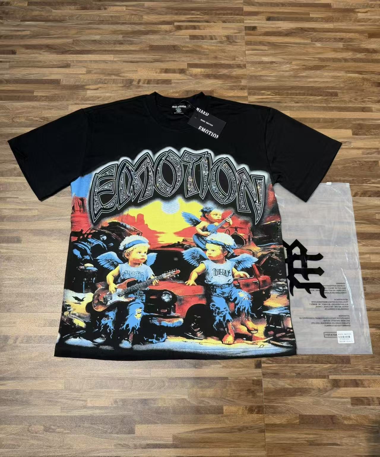 MIXED EMOTION Heat-Pressed Graphic T-Shirt — context