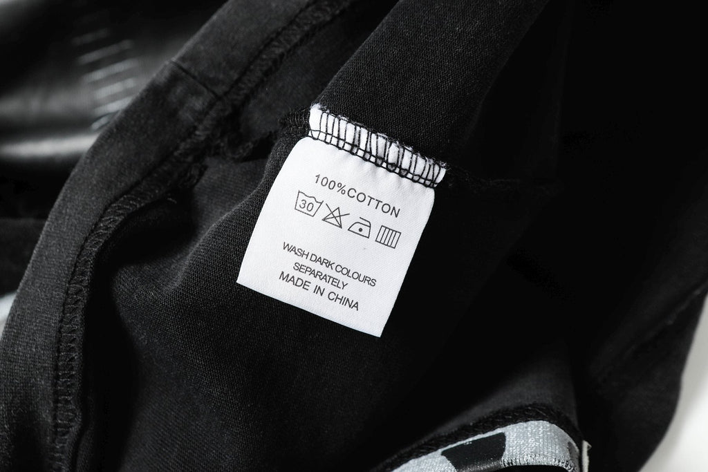 Godspeed Out of Many One Washed Black Graphic T-Shirt — neck_label
