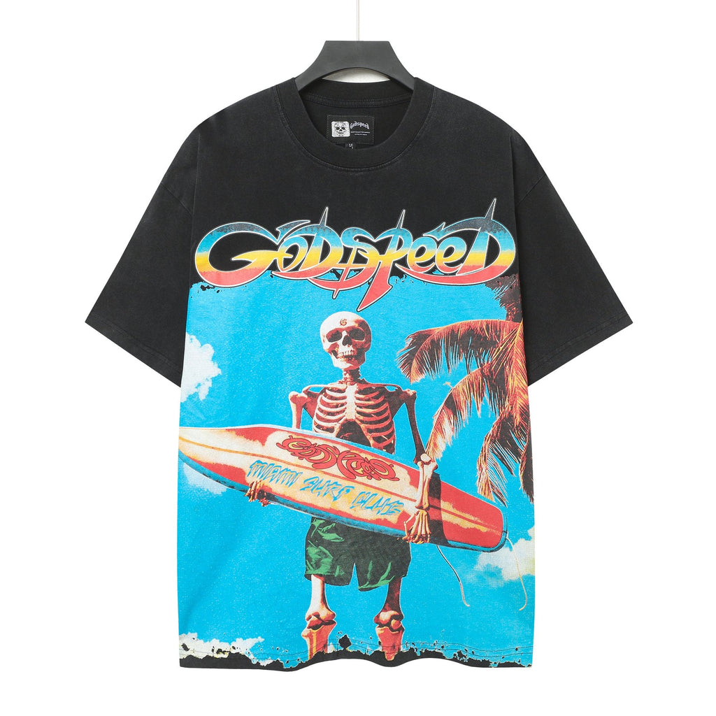 Godspeed Skeleton Surfer Graphic T-Shirt — hero