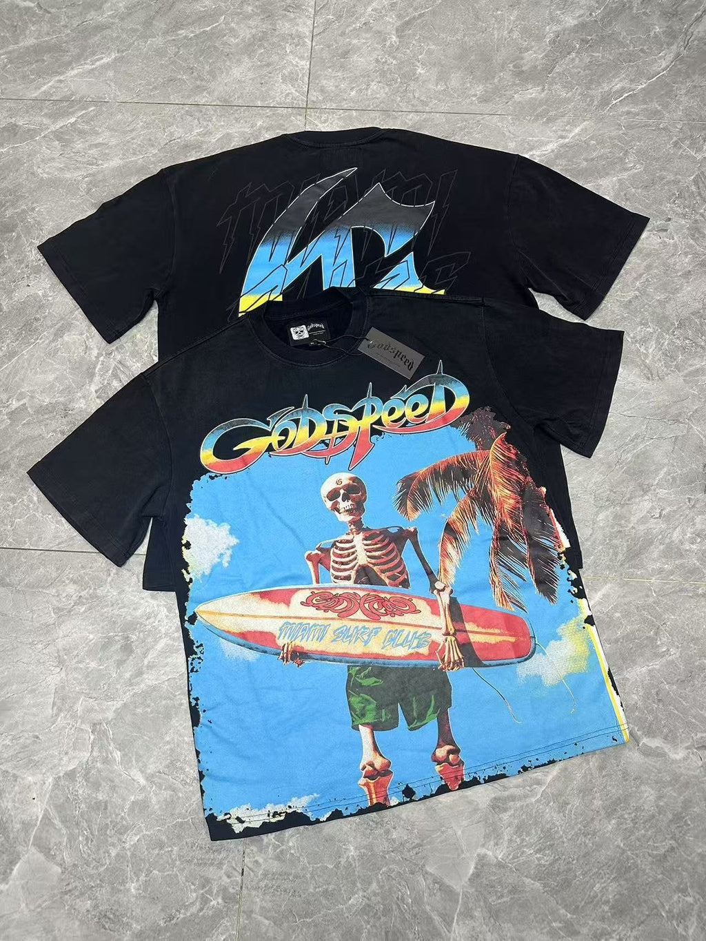 Godspeed Skeleton Surfer Graphic T-Shirt — context