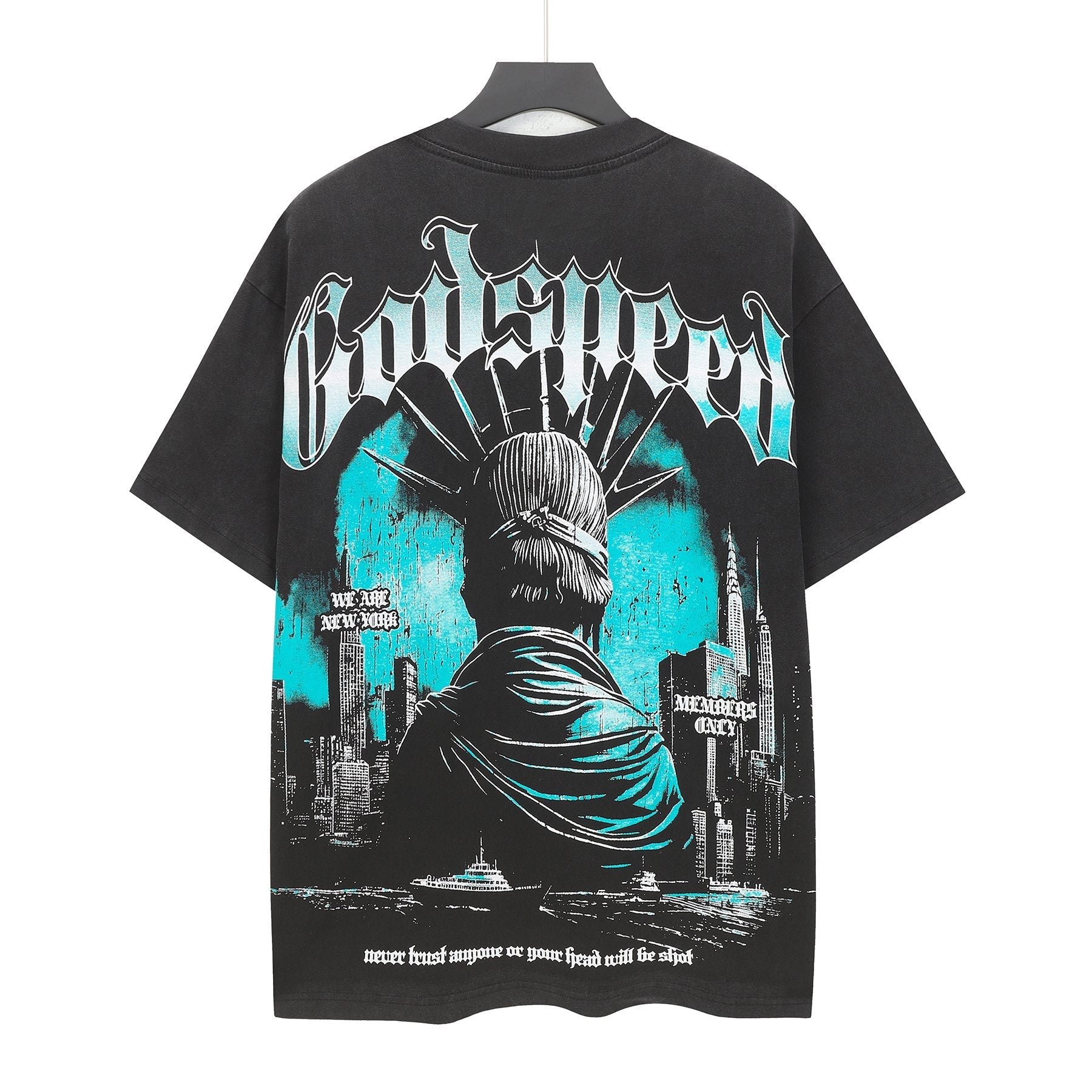 Godspeed Statue City Graphic T-Shirt — back