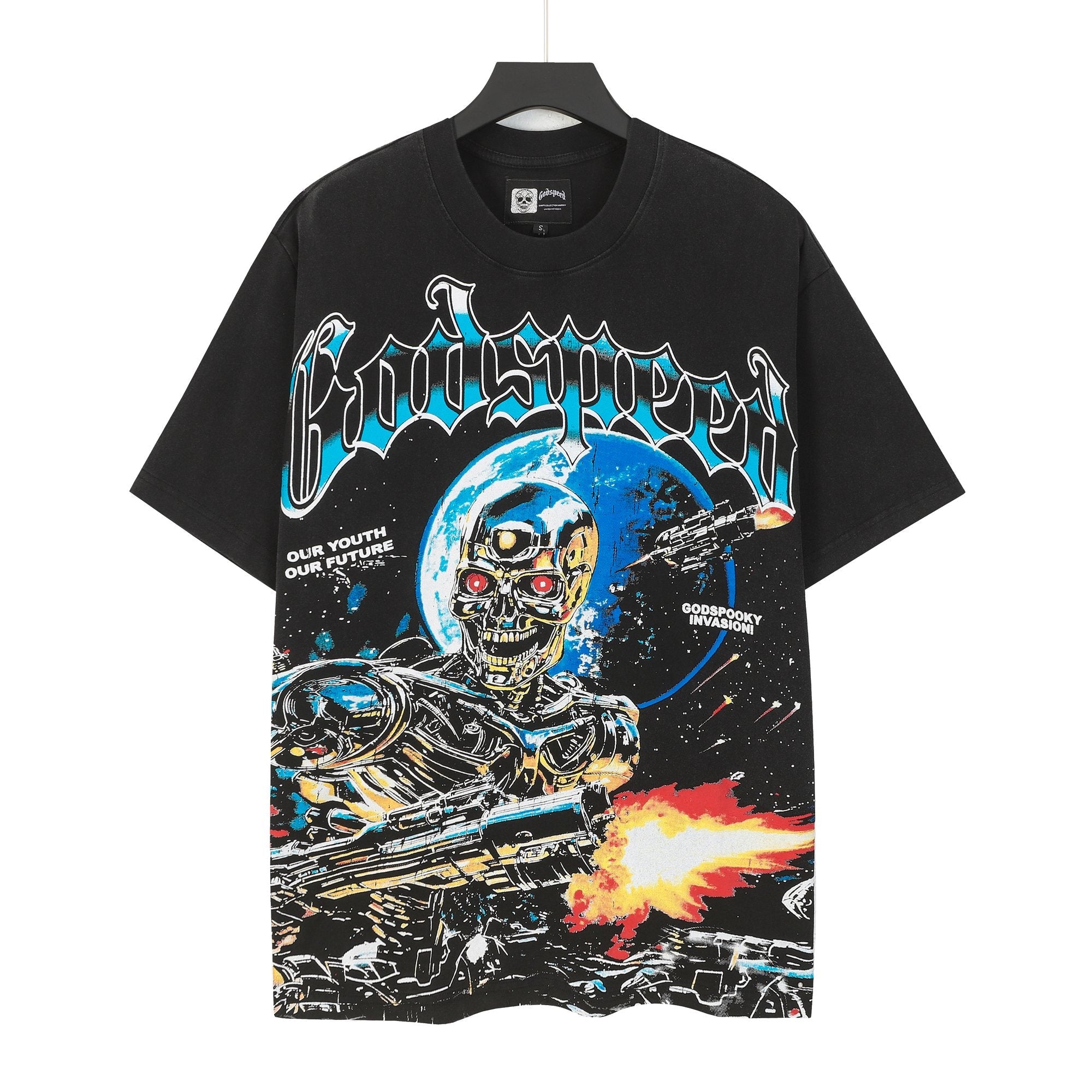 Godspeed Spooky Invasion Skeleton Graphic T-Shirt — hero