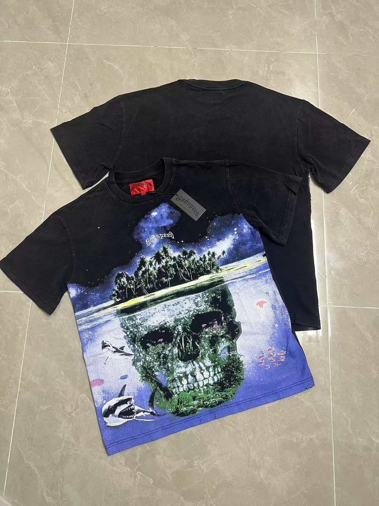 Godspeed Skull Island Black Graphic T-Shirt — context
