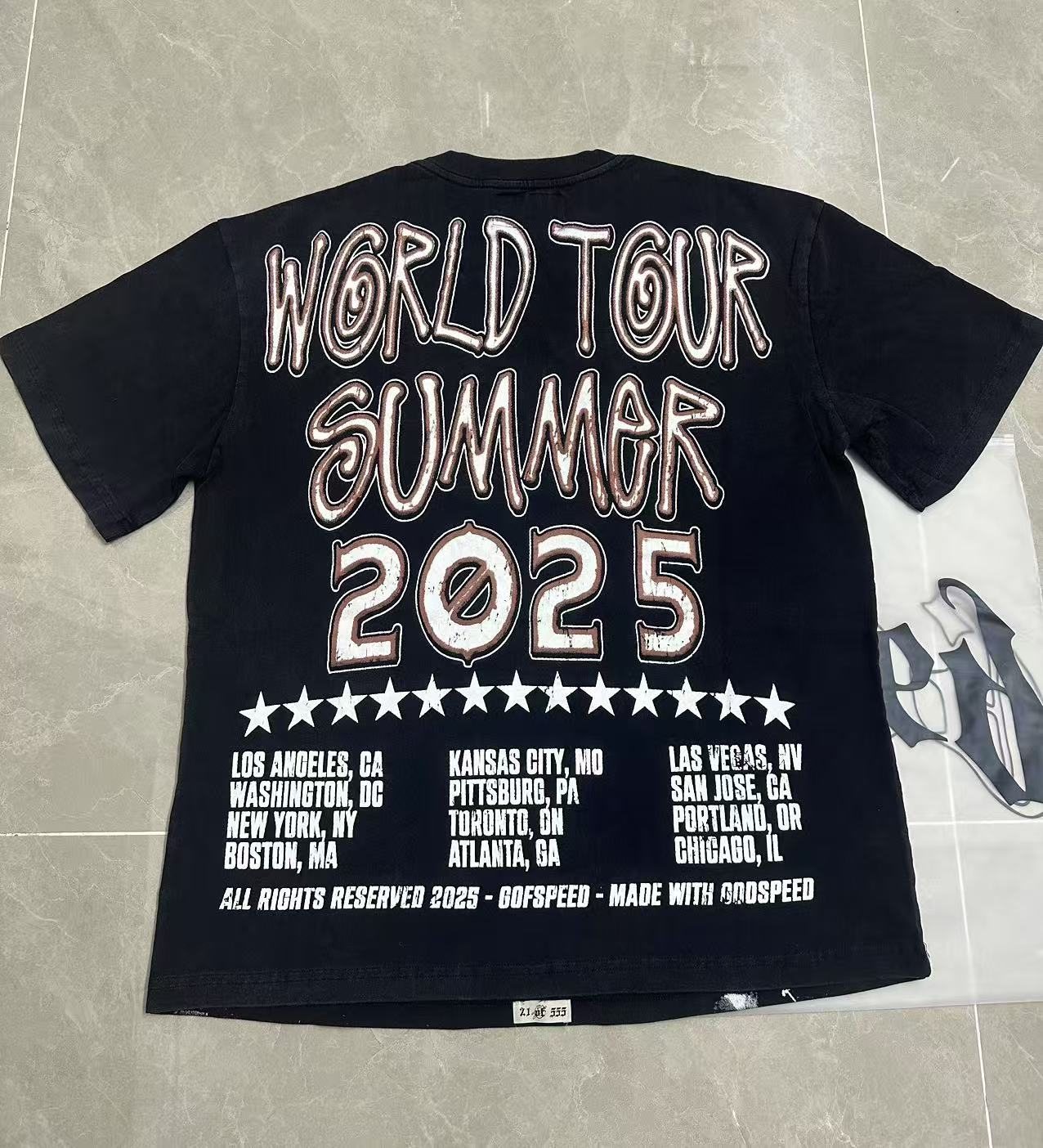 Godspeed World Tour Summer 2025 Graphic T-Shirt — back