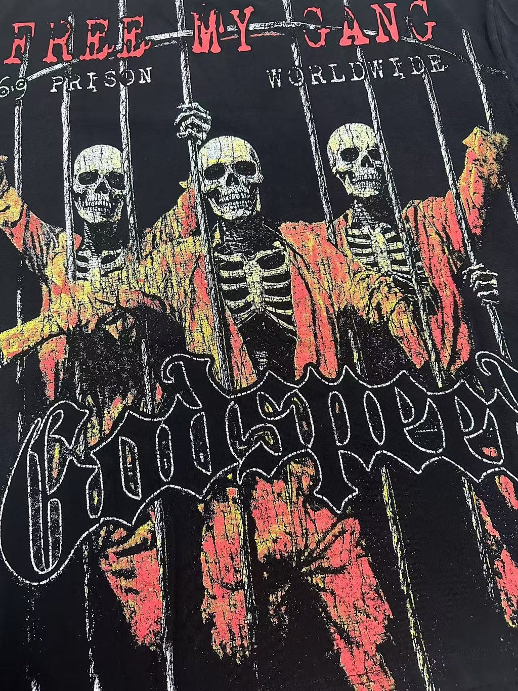 Godspeed Skeleton Prison Graphic T-Shirt — detail