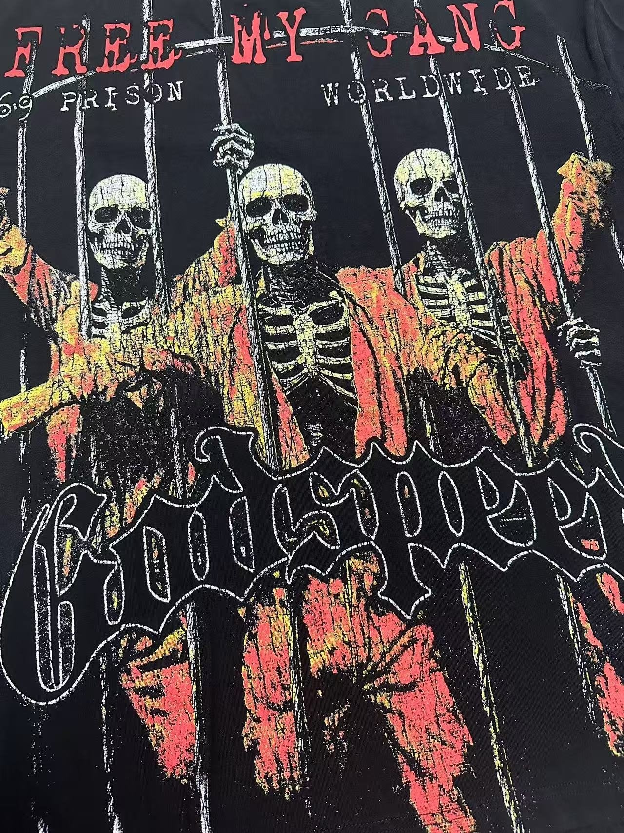 Godspeed Skeleton Prison Graphic T-Shirt — detail