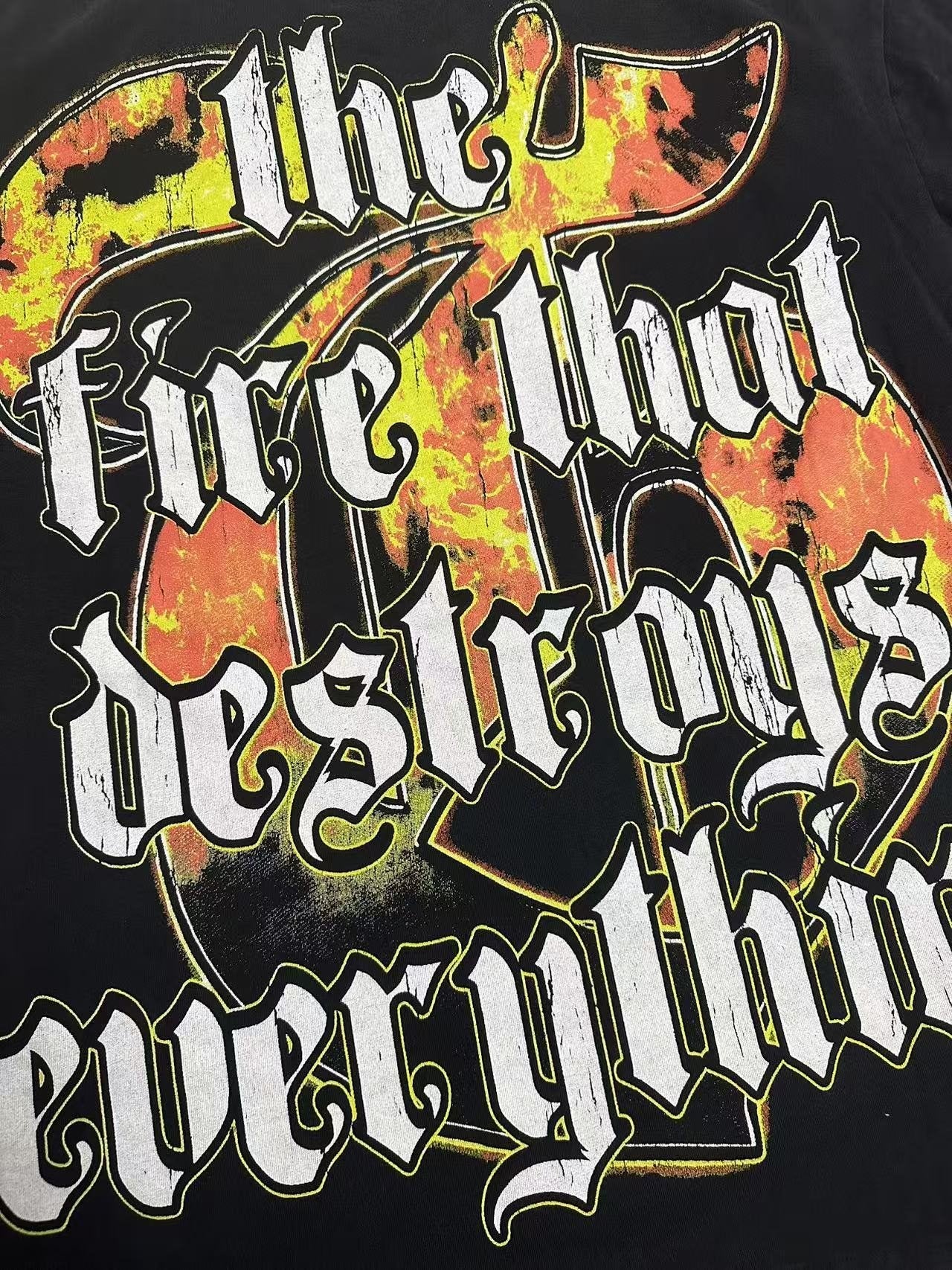 Godspeed Washed Black Statue Graphic T-Shirt — detail