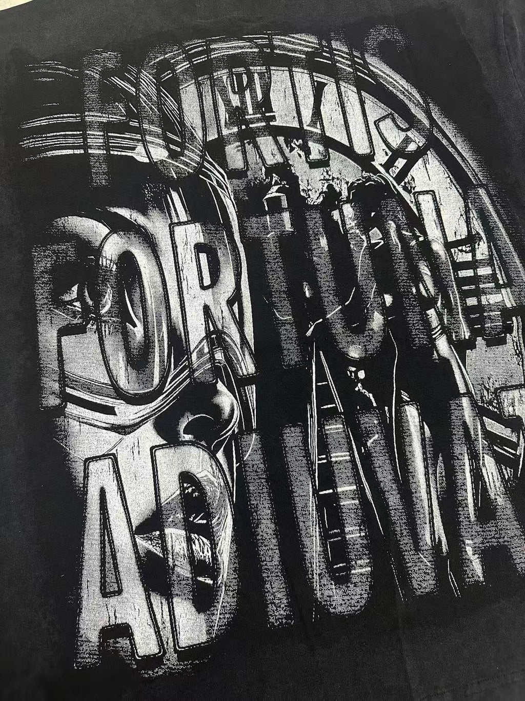 Godspeed Fortuna Astronaut Graphic T-Shirt - Black — detail