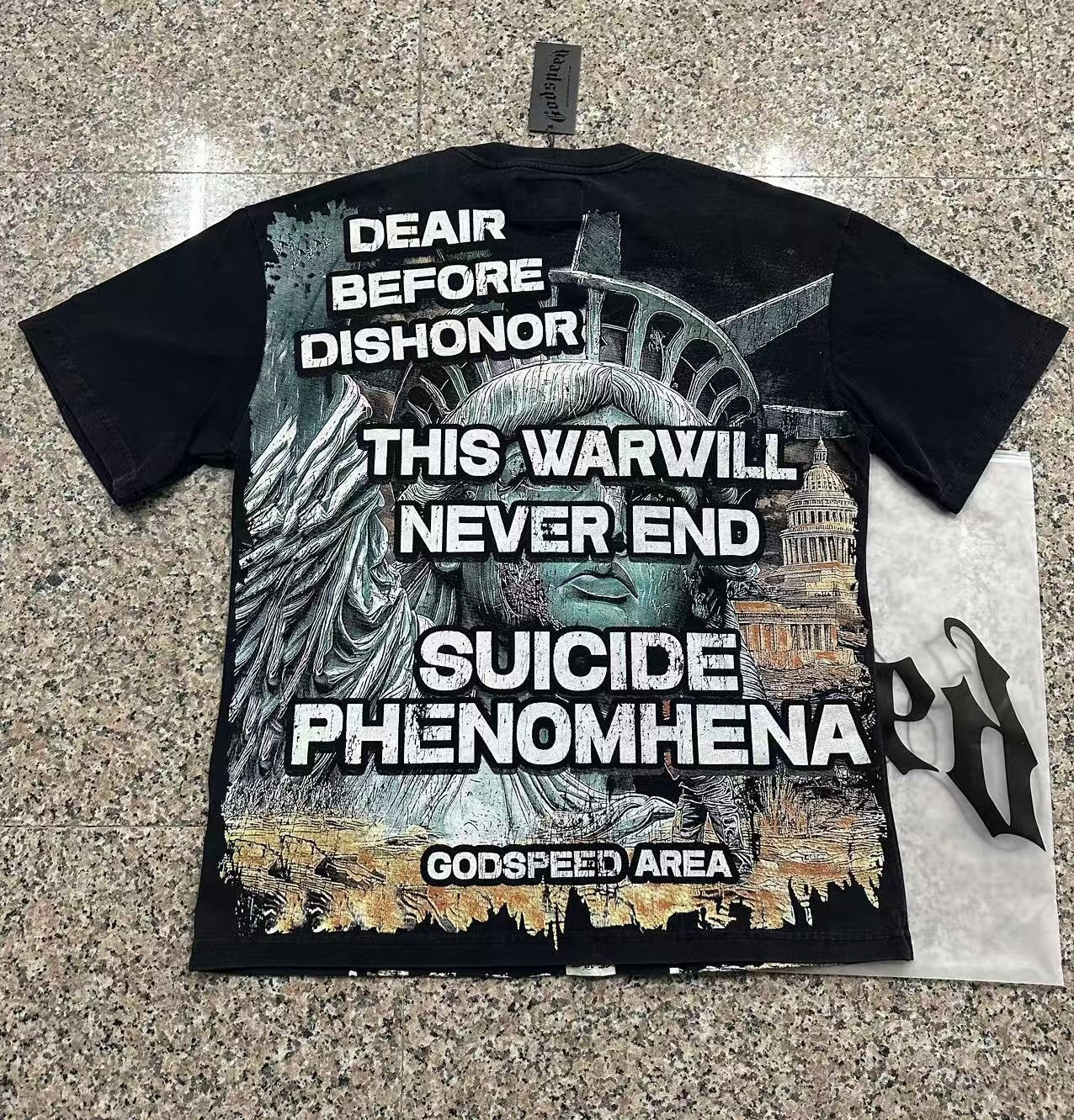 Godspeed Statue of Liberty Graphic T-Shirt — context