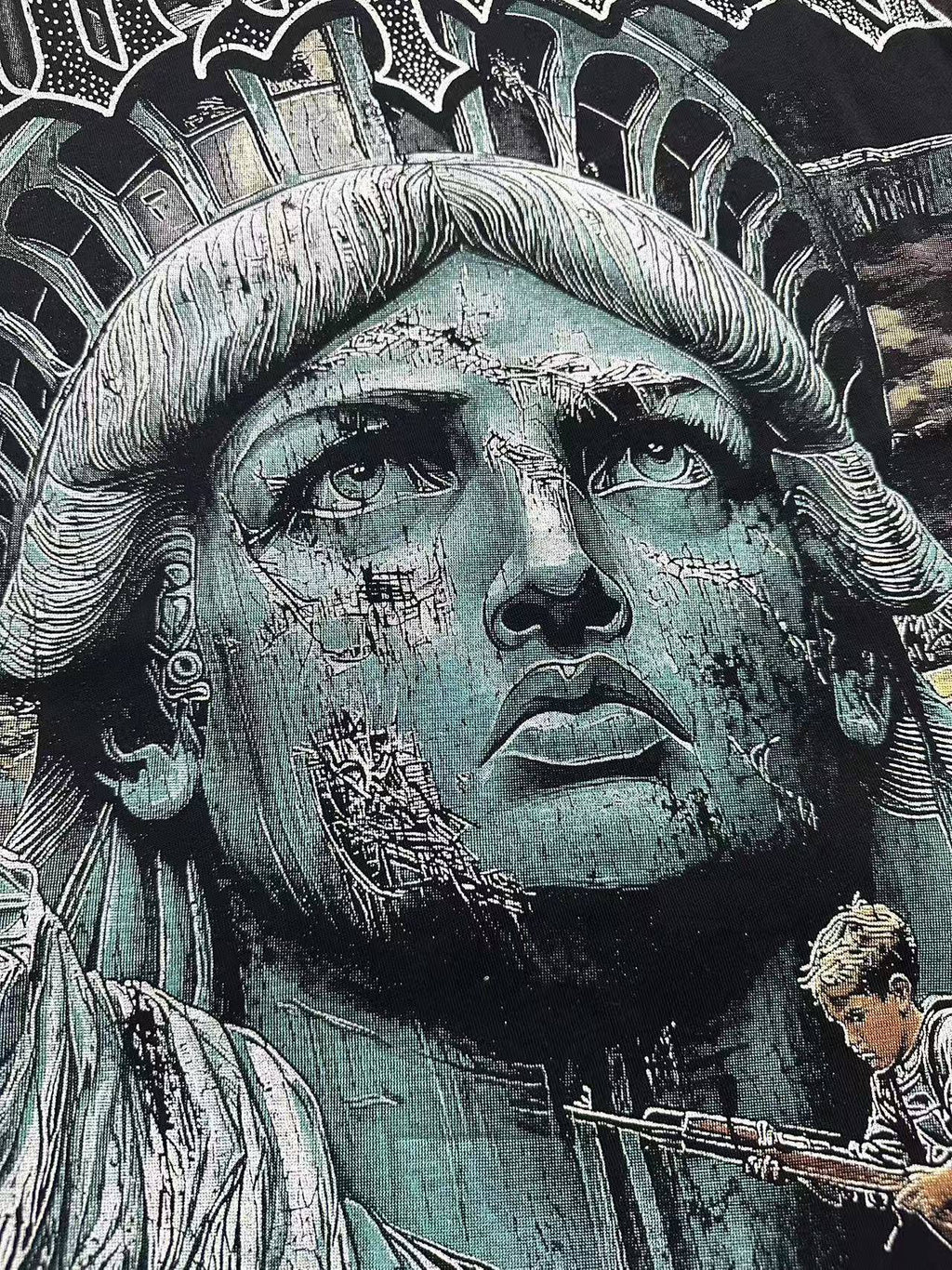 Godspeed Statue of Liberty Graphic T-Shirt — detail