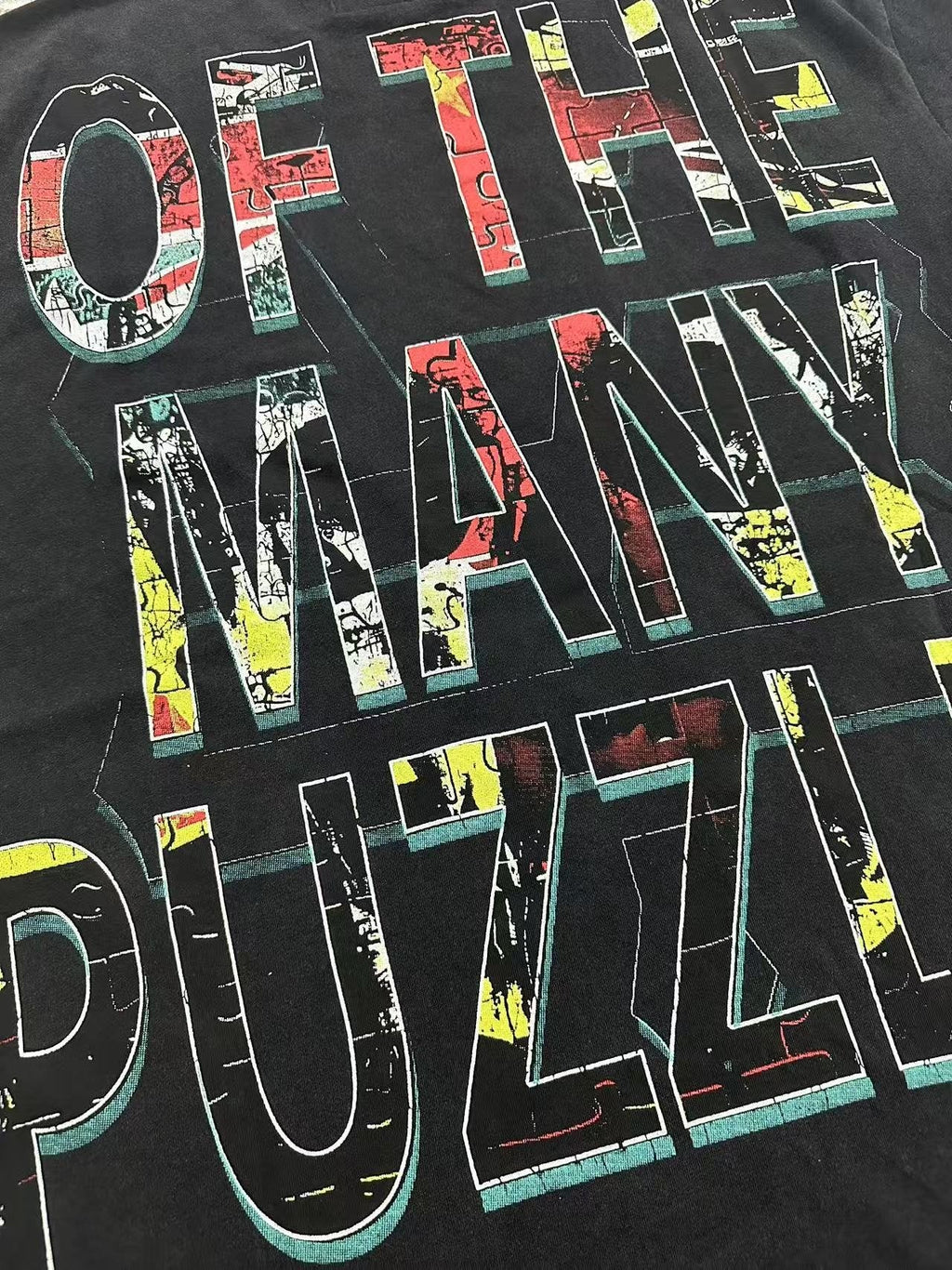Godspeed Puzzle Skull Graphic T-Shirt — detail
