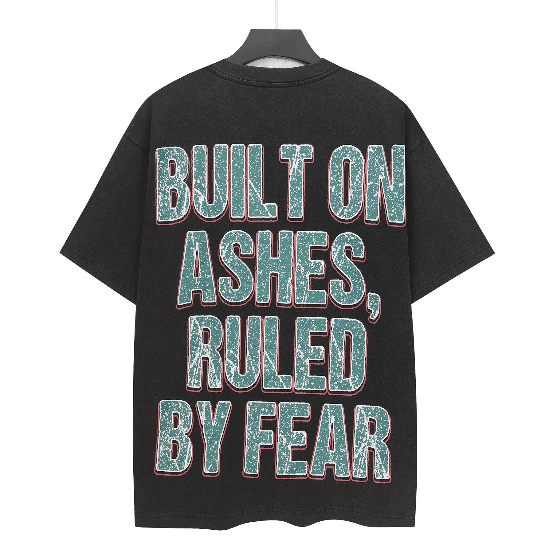 Godspeed Washed Black Skull Graphic T-Shirt — back