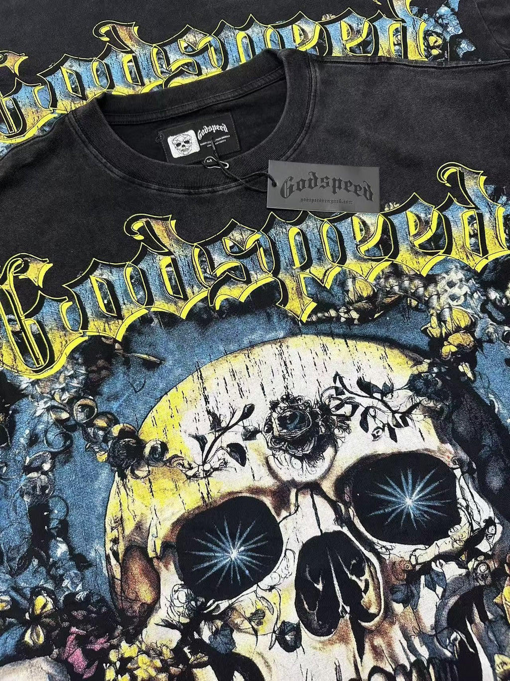 Godspeed Skull & Rose Graphic T-Shirt — detail