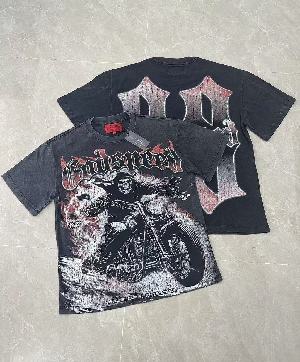 Godspeed Racing Team Washed Black Graphic T-Shirt — context