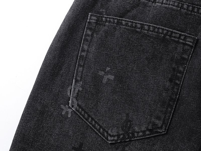 Ksubi Washed Black Straight-Leg Graphic Jeans — detail