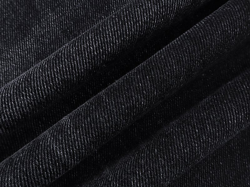 Ksubi Black Washed Straight-Leg Jeans — fabric_closeup