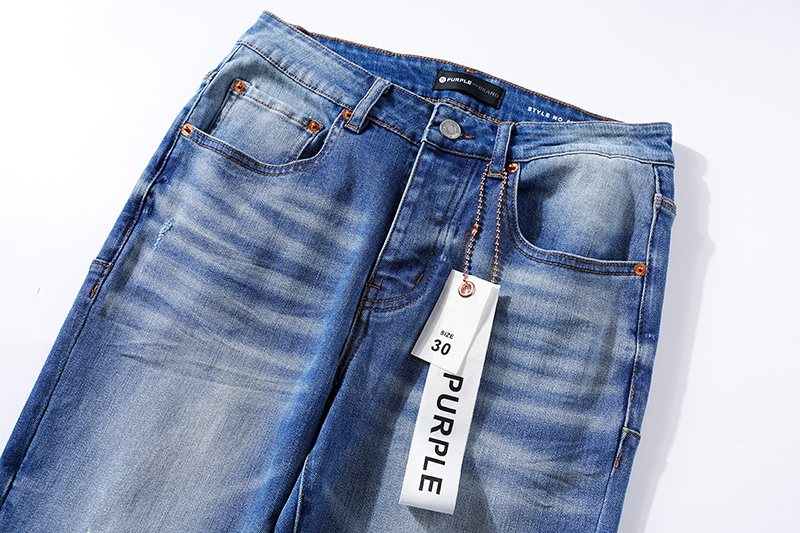 Purple Brand Blue Washed Denim Jeans — detail