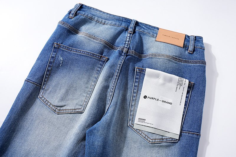 Purple Brand Blue Washed Denim Jeans — detail