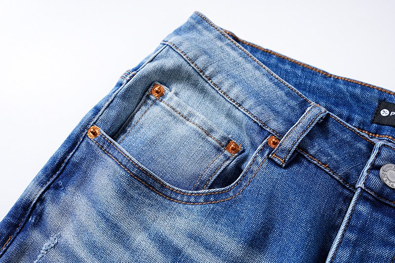 Purple Brand Blue Washed Denim Jeans — detail