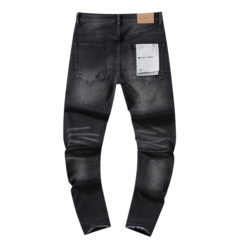 Purple Brand Washed Black Distressed Jeans — back