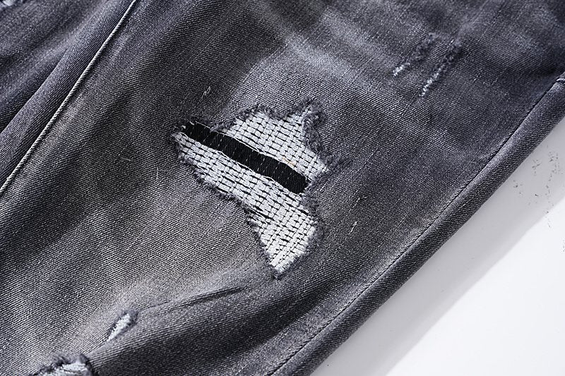 Purple Brand Gray Distressed Jeans — detail