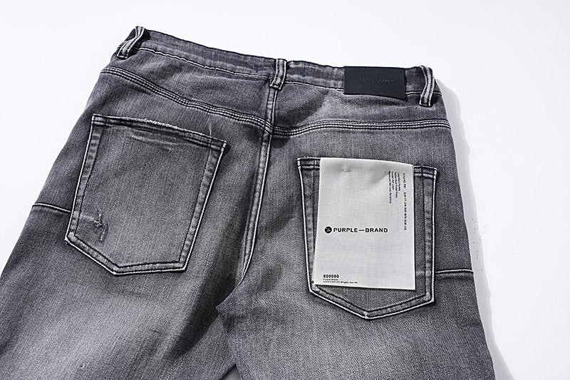 Purple Brand Gray Distressed Jeans — detail