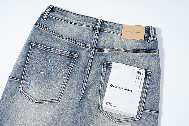 Purple Brand Paint Splatter Distressed Jeans — detail