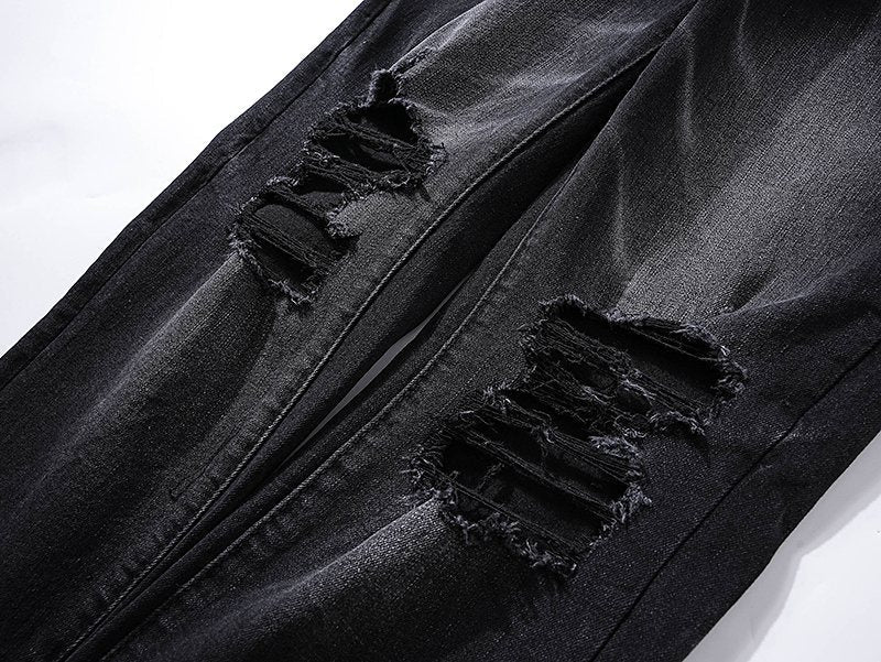 Purple Brand Distressed Black Washed Jeans — detail