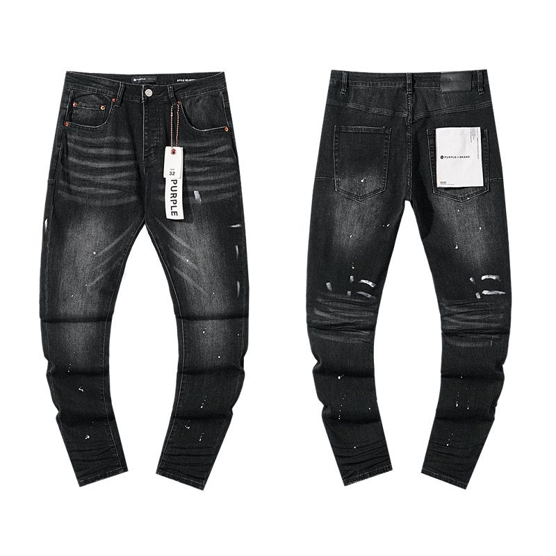 Purple Brand Black Washed Distressed Jeans — hero