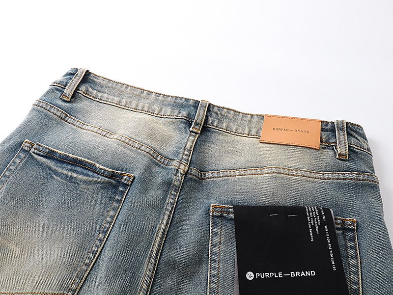Purple Brand Light Blue Distressed Flared Jeans — detail