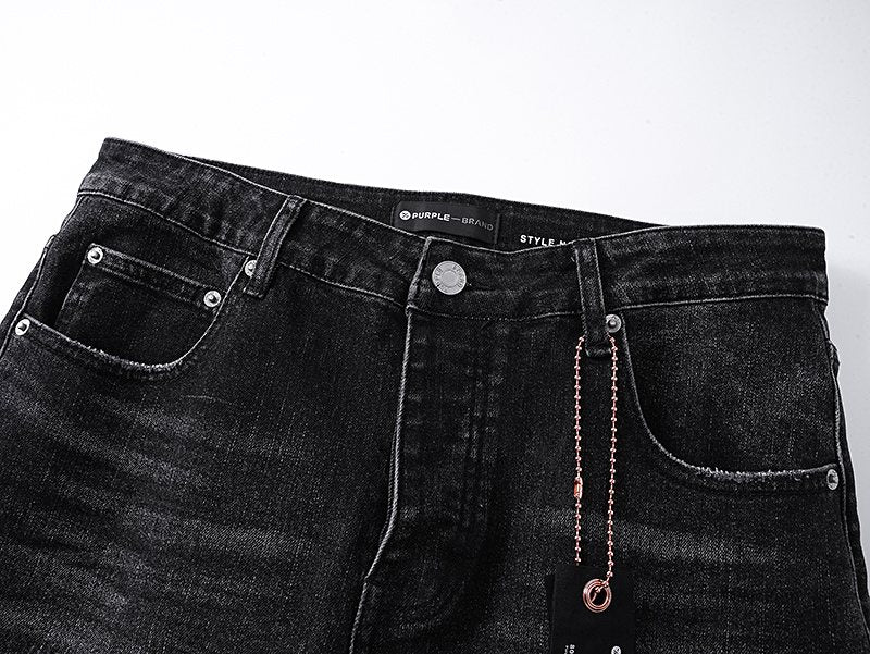 Purple Brand Black Washed Flare Jeans — detail