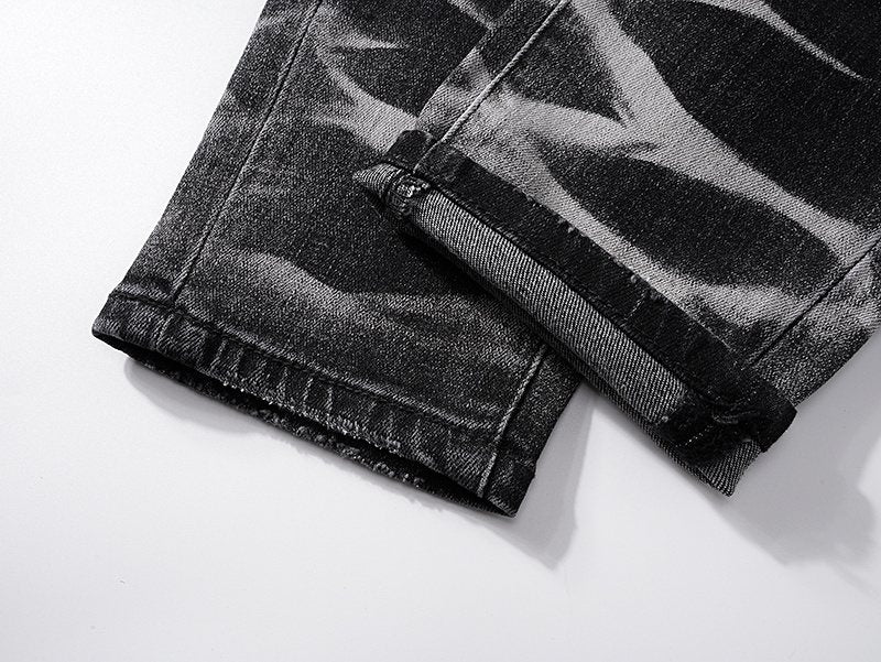 Purple Brand Black Washed Distressed Jeans — detail