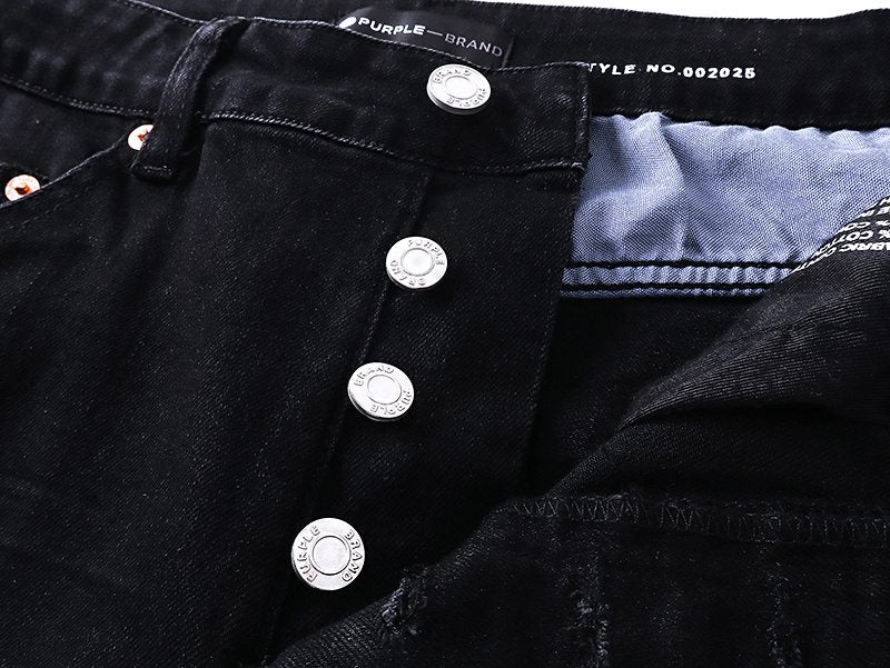 Purple Brand Black Distressed Slim Jeans — detail