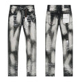 Purple Brand Washed Distressed Paint-Effect Jeans — hero
