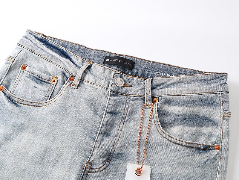 Purple Brand Light Blue Washed Denim Jeans — detail