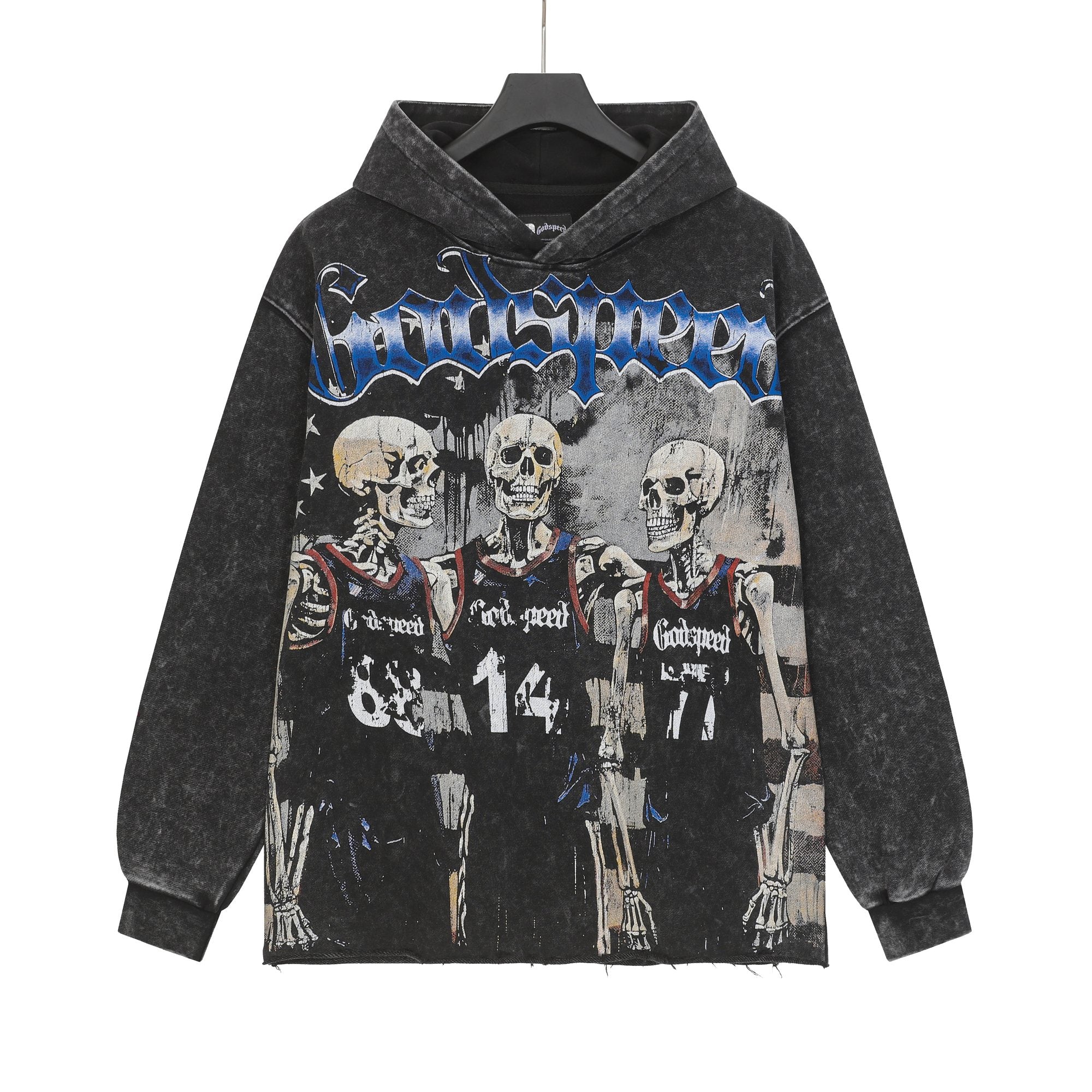 Godspeed Pain No Gain Acid Wash Graphic Hoodie — hero