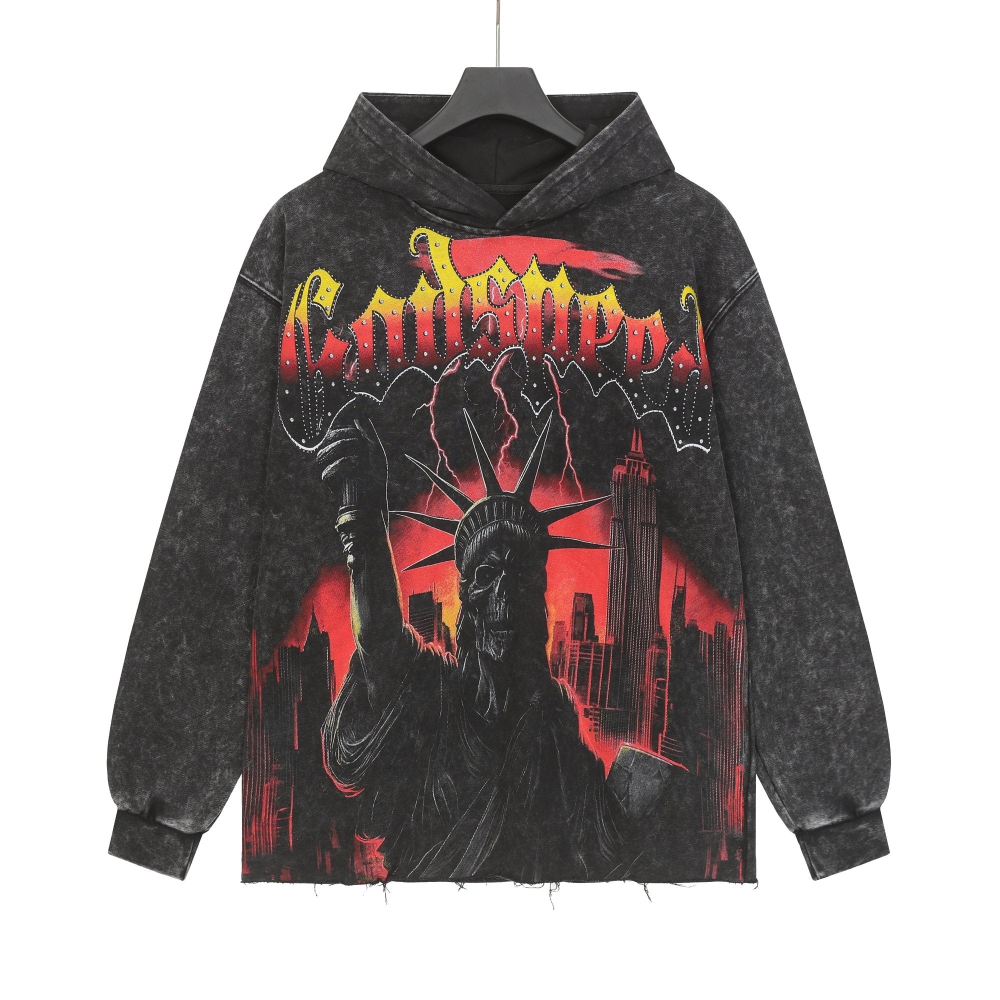 Godspeed Statue Graphic Washed Hoodie — hero