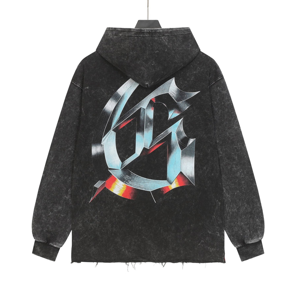 Godspeed Statue Graphic Washed Hoodie — back