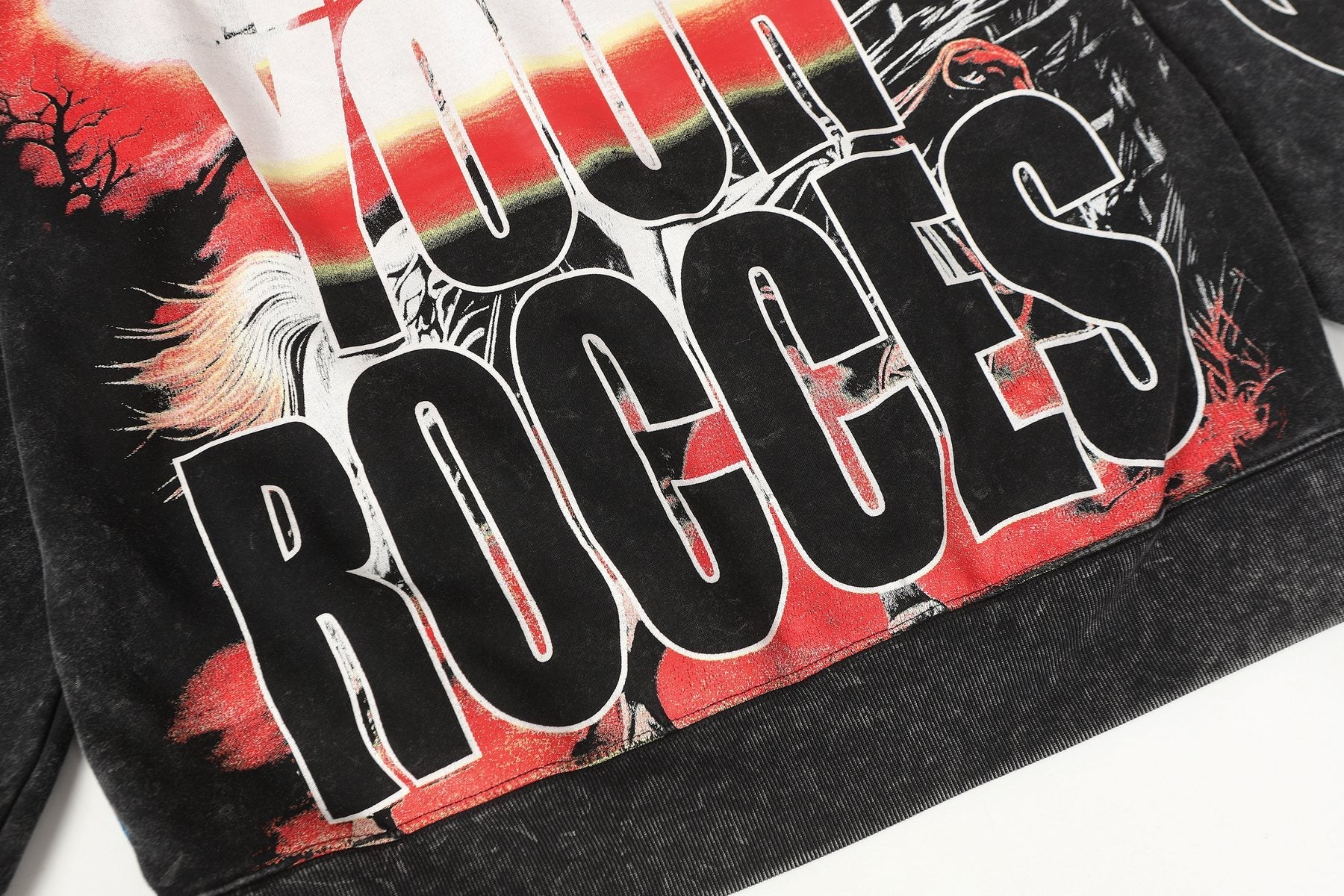 Godspeed Acid-Wash Graphic Pullover Hoodie — detail