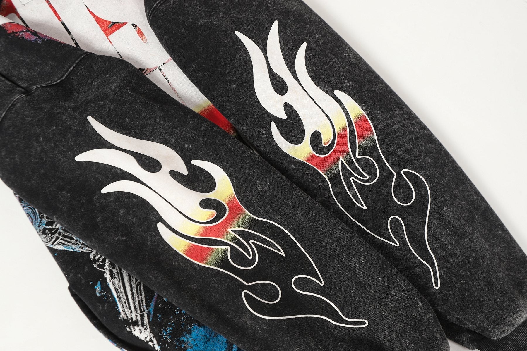 Godspeed Acid-Wash Graphic Pullover Hoodie — detail