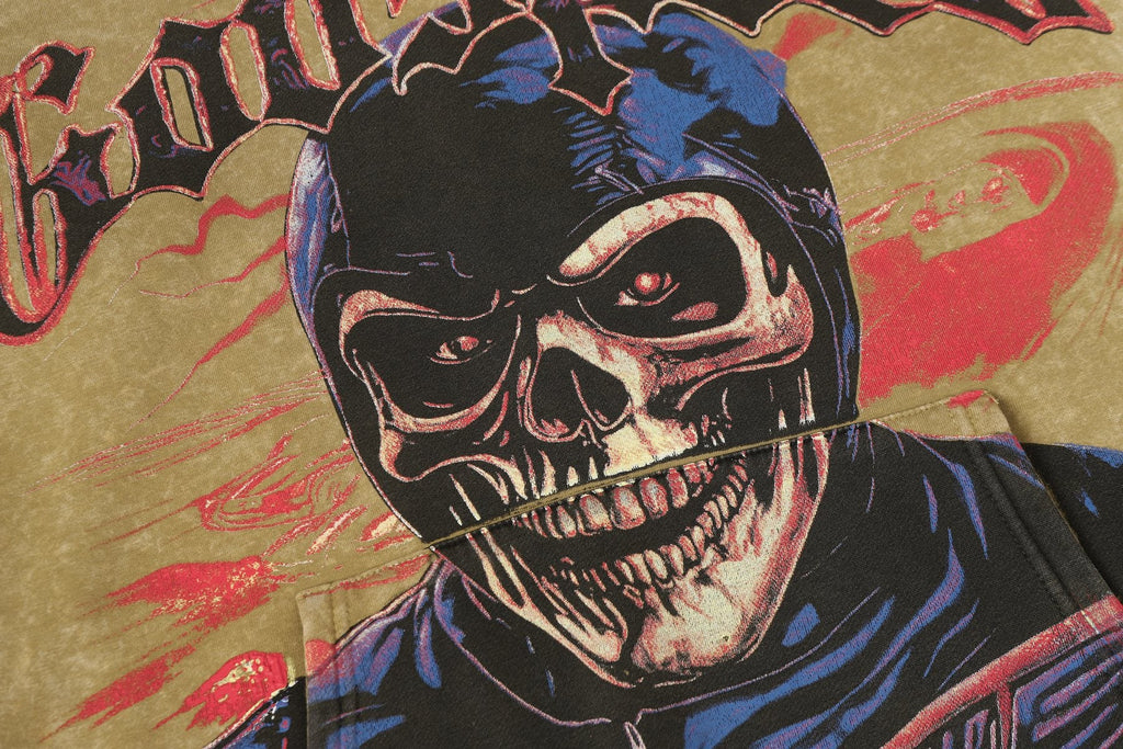 Godspeed Washed Skull Graphic Hoodie — detail
