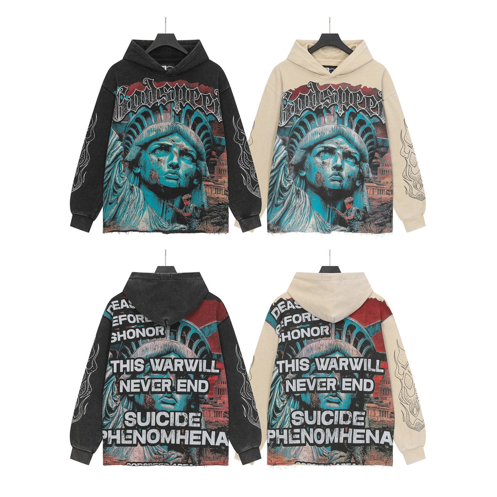 Godspeed Never End War Graphic Hoodie — comparison