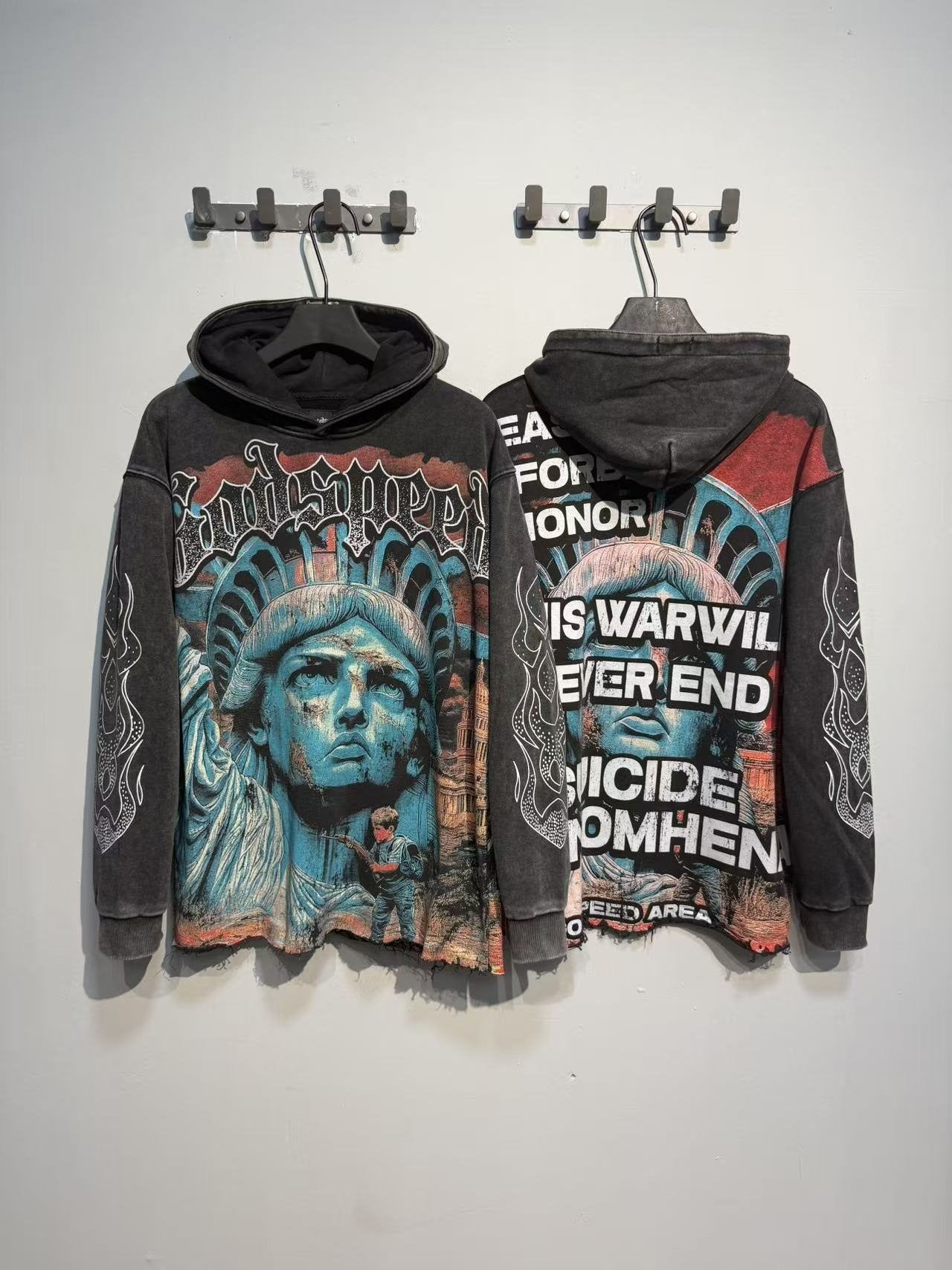 Godspeed Never End War Graphic Hoodie — context