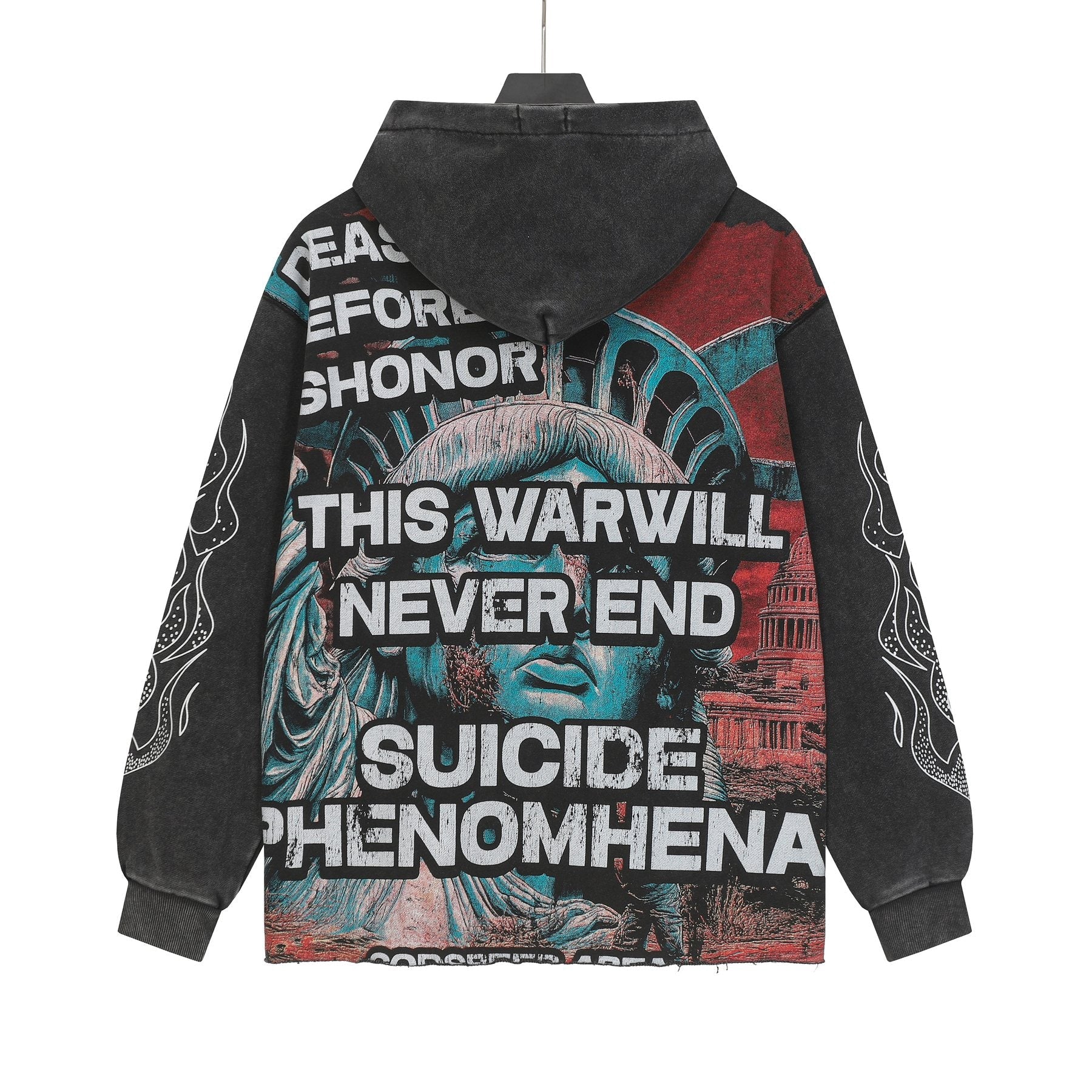 Godspeed Never End War Graphic Hoodie — back