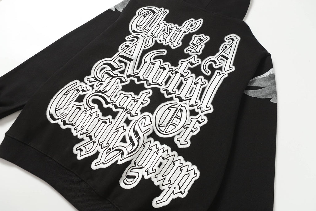 THAT'S A AWFUL LOT OF COUGH SYRUP Angel Tears Graphic Hoodie — detail